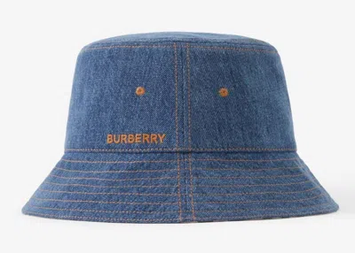 Pre-owned Burberry Men's  Denim Bucket Hat In Blue