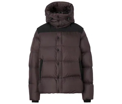 Pre-owned Burberry Men's  Detachable Sleeve Hooded Puffer Jacket In Dark Peat Brown