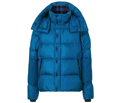 Pre-owned Burberry Men's  Detachable Sleeve Hooded Puffer Jacket In Midnight Navy Blue