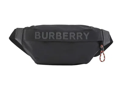 Pre-owned Burberry Men's  Econyl Sonny Belt Bag In Black