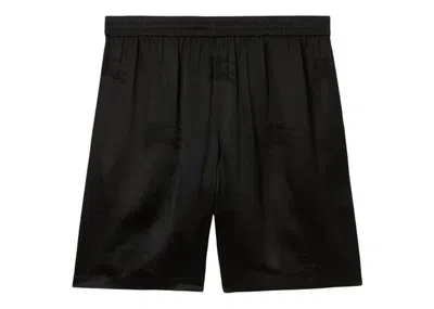 Pre-owned Burberry Men's  Ekd Silk Shorts In Black