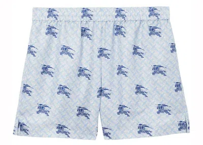 Pre-owned Burberry Men's  Ekd Tbmonogram Shorts In Blue