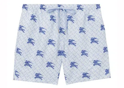 Pre-owned Burberry Men's  Ekd Tbmonogram Swim Shorts In Blue