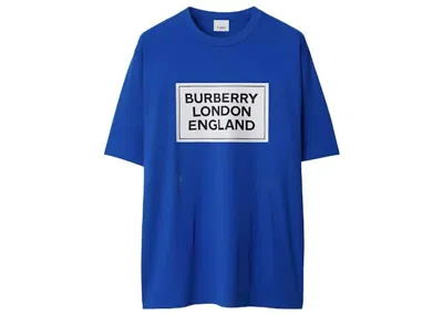 Pre-owned Burberry Men's  Ellison Logo Print T-shirt In Canvas Blue