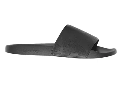 Pre-owned Burberry Men's  Embossed Logo Slides Sneakers In Black