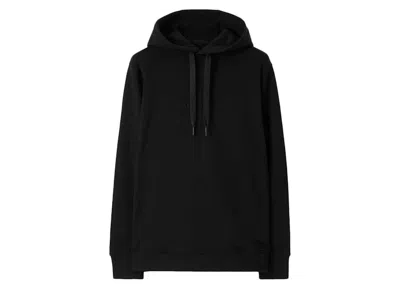 Pre-owned Burberry Men's  Embroidered Ekd Cotton Hoodie In Black