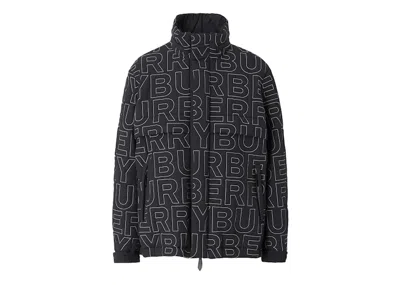 Pre-owned Burberry Men's  Embroidered Logo Packaway Jacket In Black
