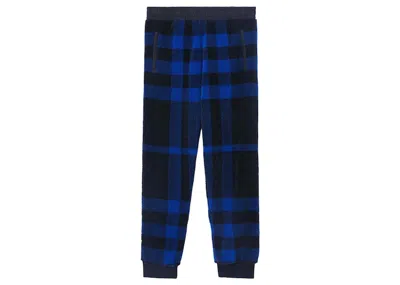 Pre-owned Burberry Men's  Exploded Check Jogging Pants In Deep Royal Blue