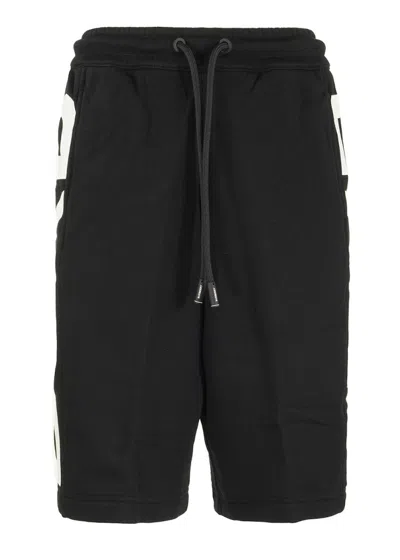 Pre-owned Burberry Men's  Fawnley Logo Print Track Shorts In Black/white