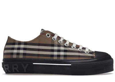 Pre-owned Burberry Men's  Gabardine Sneakers In Birch Brown/black In Multi