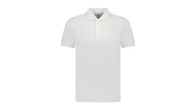 Pre-owned Burberry Men's  Hartford Embossed Logo Polo Shirt In White