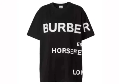 Pre-owned Burberry Men's  Horseferry Print Cotton T-shirt In Black/white
