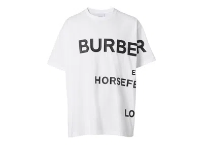 Pre-owned Burberry Men's  Horseferry Print Cotton T-shirt In White/black In Multi
