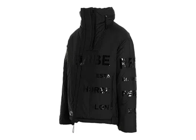 Pre-owned Burberry Men's  Horseferry Print Hoodie Padded Jacket In Black