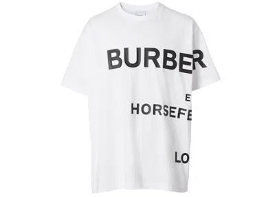 Pre-owned Burberry Men's  Horseferryprint T-shirt In White/black