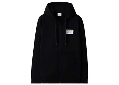 Pre-owned Burberry Men's  Hove Logo Print Zip Hoodie In Black