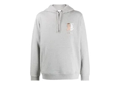 Pre-owned Burberry Men's  Hunter Hoodie In Pale Grey Melange In Gray