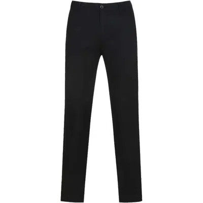 Pre-owned Burberry Men's  Icon Stripe Inside Detail Slim Fit Chinos In Black