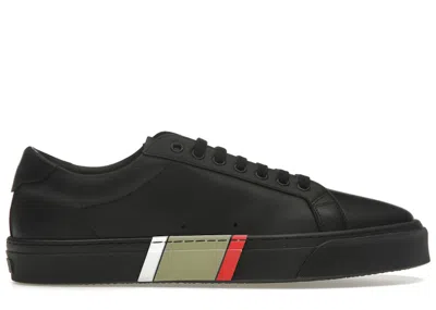 Pre-owned Burberry Men's  Icon Stripe Leather Sneakers In Black