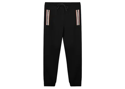 Pre-owned Burberry Men's  Iconstripe Track Pants In Black