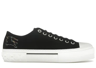 Pre-owned Burberry Men's  Jack Low Top Canvas Sneakers In Black