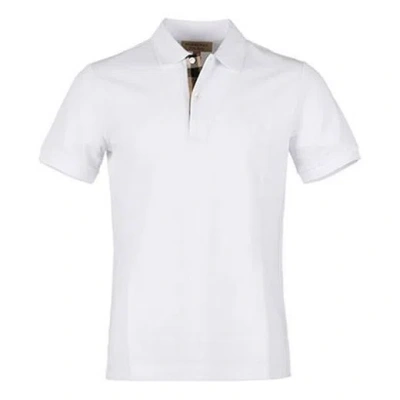 Burberry Men's  Lapel Cardigan Short Sleeve Polo Shirt White