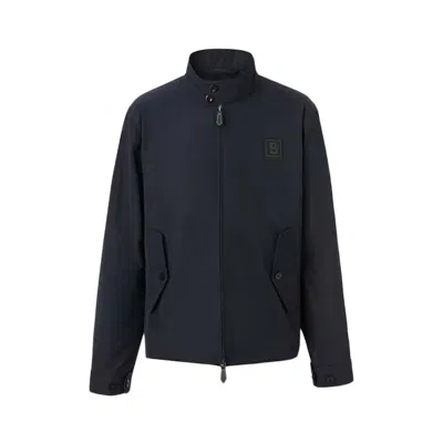 Pre-owned Burberry Men's  Letter Graphic Applique Harrington Jacket In Navy Blue