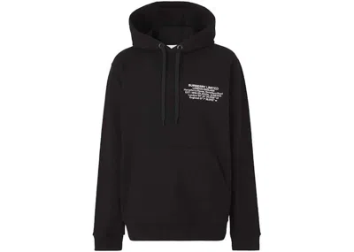Pre-owned Burberry Men's  Locationprint Drawstring Hoodie In Black