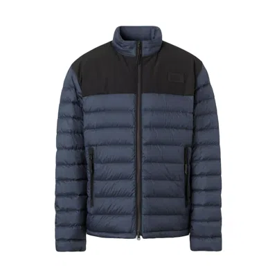 Pre-owned Burberry Men's  Logo Applique Lightweight Puffer Jacket In Navy Blue