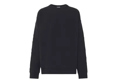 Pre-owned Burberry Men's  Logo Embossed Cotton Crewneck Sweatshirt In Black