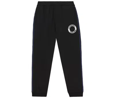 Pre-owned Burberry Men's  Logo Graphic Applique Cotton Jogging Pants In Black