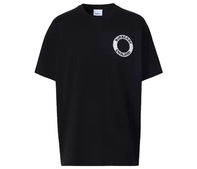 Pre-owned Burberry Men's  Logo Graphic Cotton Oversized T-shirt In Black