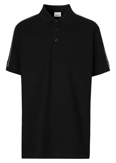 Pre-owned Burberry Men's  Logo Panelled Polo Shirt In Black/white