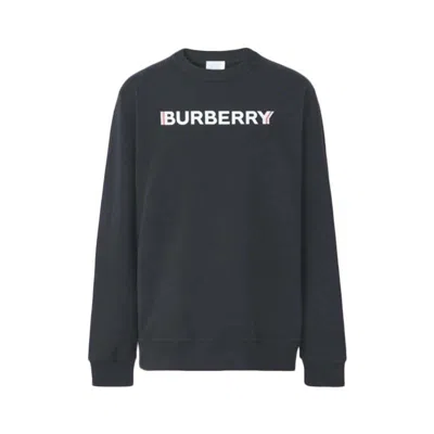 Pre-owned Burberry Men's  Logo Print Cotton Sweatshirt In Black