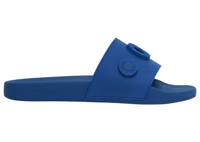 Pre-owned Burberry Men's  Logo Slide Sneakers In Blue
