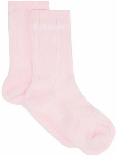 Pre-owned Burberry Men's  Logo Socks In Pink