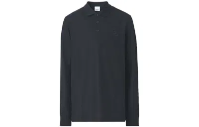 Pre-owned Burberry Men's  Long Sleeve Polo Shirt In Black