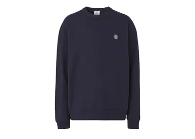 Pre-owned Burberry Men's  Monogram Motif Applique Cotton Sweatshirt In Navy Blue