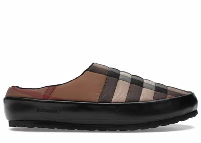 Pre-owned Burberry Men's  Northaven Slipper Vintage Check Sneakers In Birch Brown