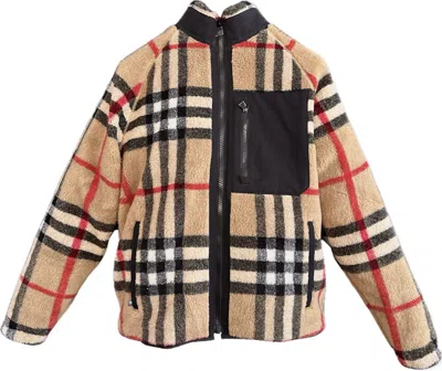 Pre-owned Burberry Men's  Norton Vintage Check Fleece Jacket In Archive Beige