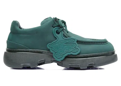 Pre-owned Burberry Men's  Nubuck Creeper Sneakers In Green