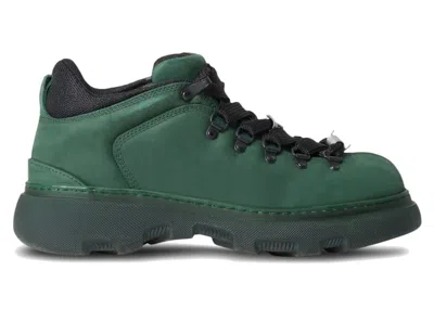 Pre-owned Burberry Men's  Nubuck Trek Boot Sneakers In Green