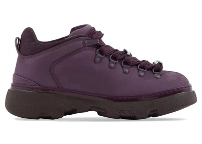 Pre-owned Burberry Men's  Nubuck Trek Boot Sneakers In Purple