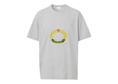 Pre-owned Burberry Men's  Oak Leaf Crest Cotton Oversized T-shirt In Pale Grey Melange