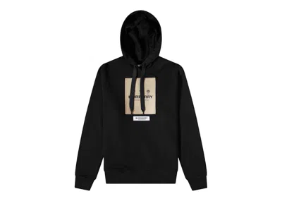 Pre-owned Burberry Men's  Owie Label Logo Hoodie In Black