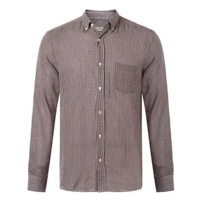 Burberry Men's  Plaid Full Print Long Sleeves Shirt Pink Red