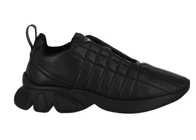 Pre-owned Burberry Men's  Quilted Leather Sneaker Sneakers In Black