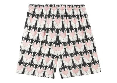 Pre-owned Burberry Men's  Rabbitprint Shorts In Black Pink In Multi