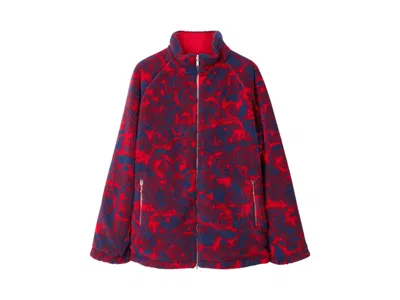 Pre-owned Burberry Men's  Reversible Rose Fleece Jacket Jacket In Red