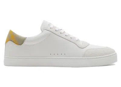 Pre-owned Burberry Men's  Robin Sneaker Yellow Sneakers In White
